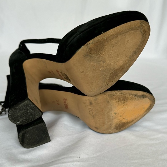 COACH Chrystie Suede Ankle Strap Block Heel Size 5.5 - Picture 6 of 8